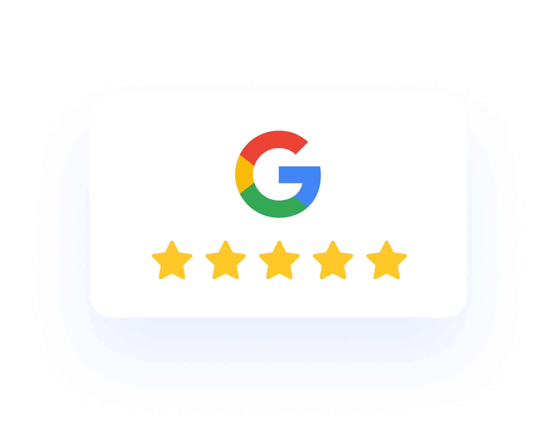 The badge for 5 star Google Review jacando GmbH
