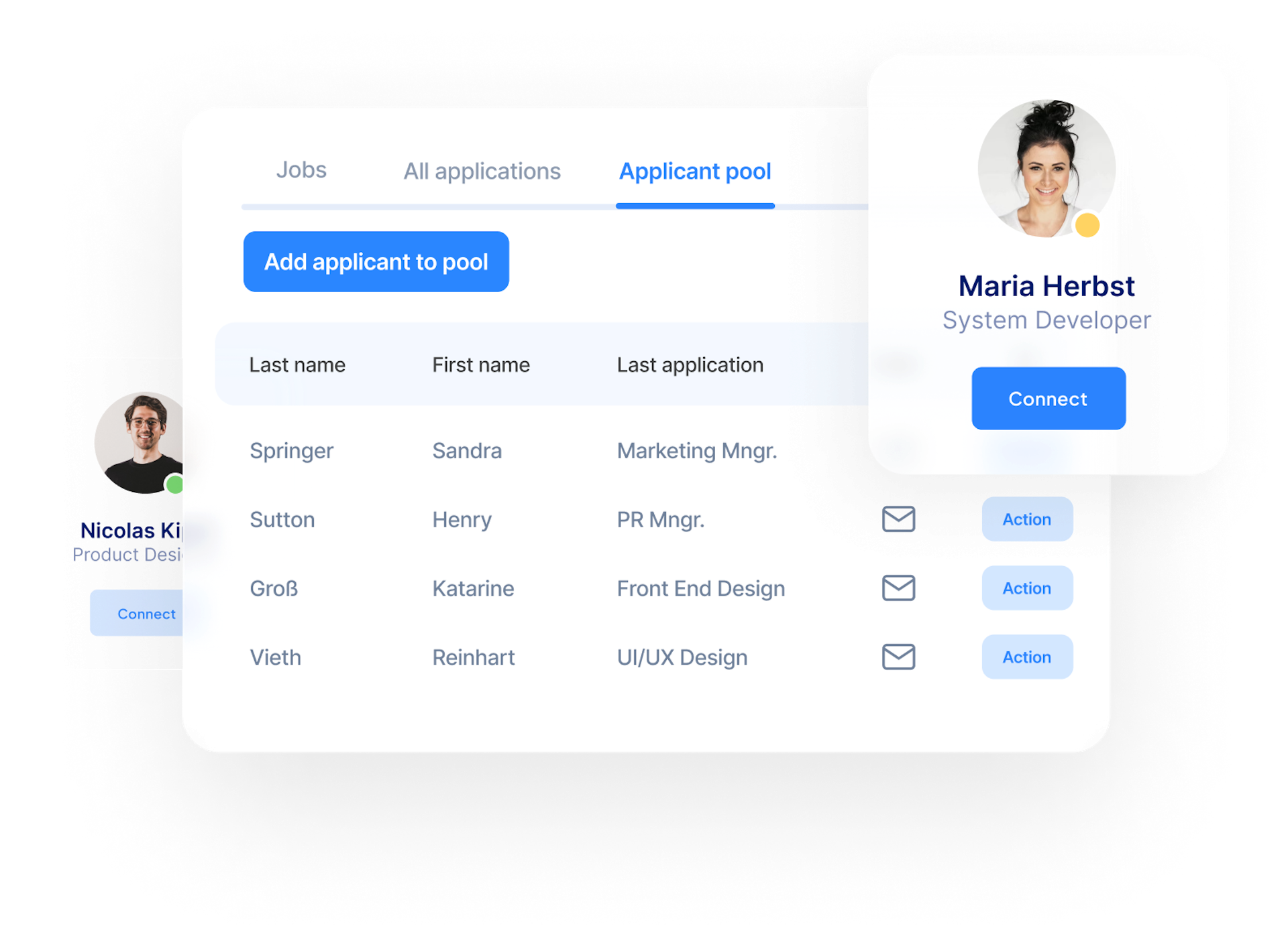 Professional applicant management from advertisement to onboarding